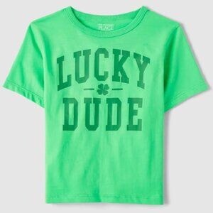 🔥3/$15🔥NWT The Childrens Place Toddler “Lucky Dude” Irish Tee - Green, Size 5T
